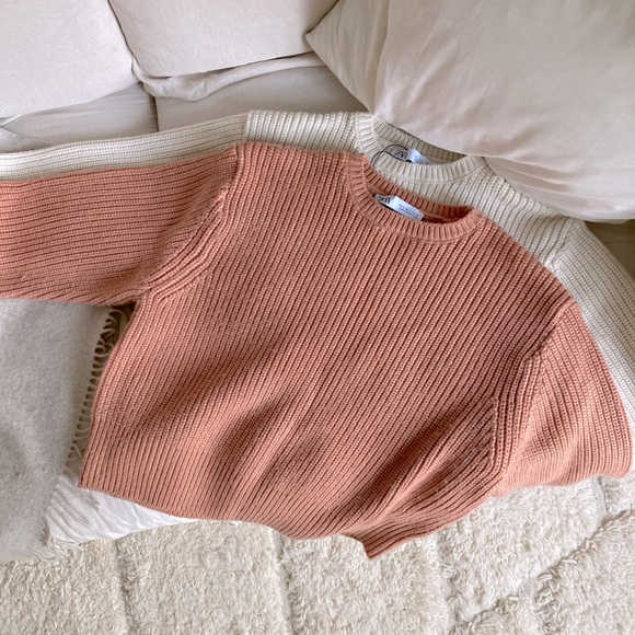 Two sweater knits in cream and light peach colour, Zara size S (pre-owned). - Picture 4 of 6